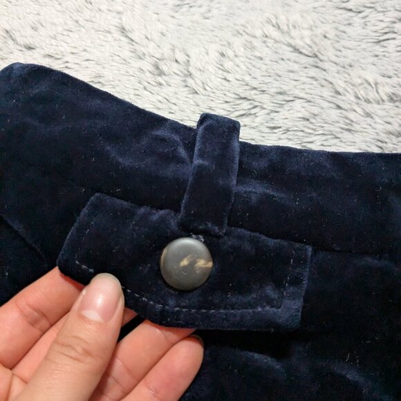 Sezane Velvet Pants Florentino Trousers Wide Leg Navy Size 12 XXL 44 - Picture 10 of 12